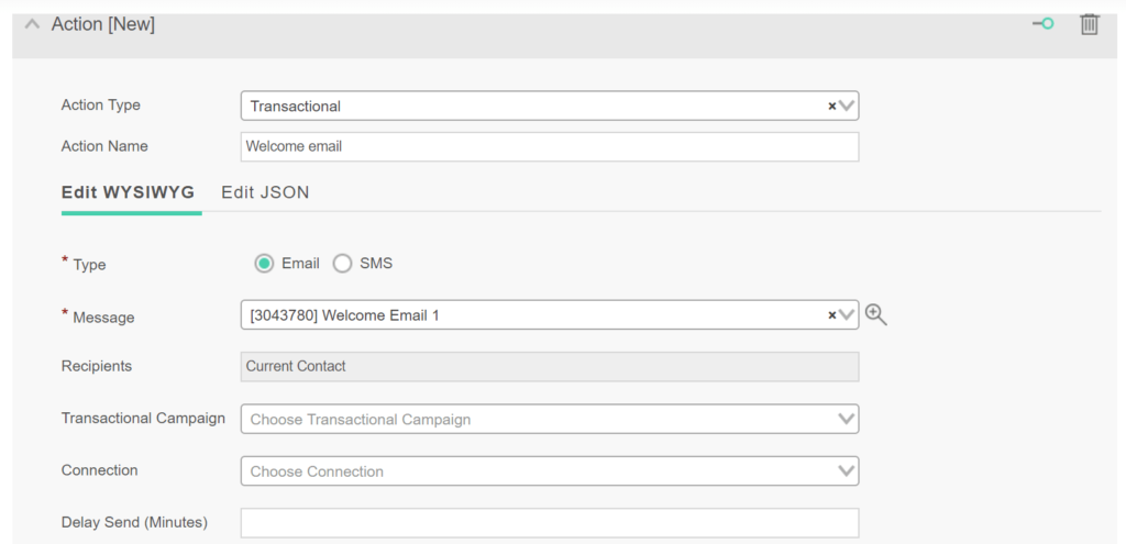 Sending automated welcome emails via Ongage automation rules