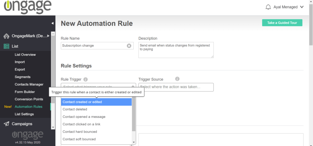 Define triggers that will activate automated email journeys