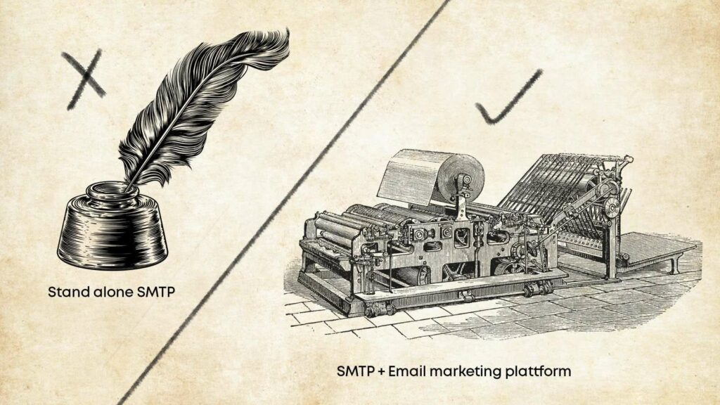 Connect your SMTP relay to an email platform for more features