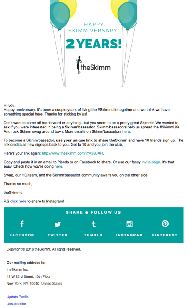 TheSkimm celebrates milestones to combat customer churn