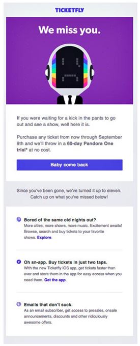 Ticketfly sends special promos to combat churn rate