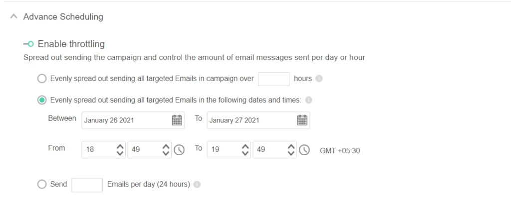 Throttle your emails to keet email bounce backs at bay