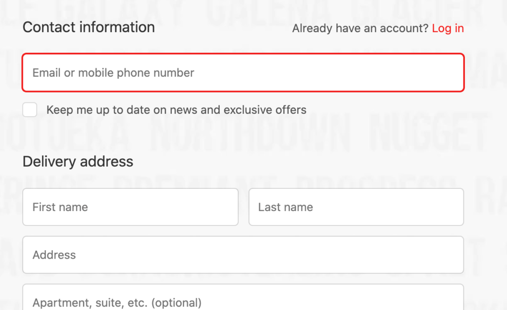 Ask for a mobile number on checkout to increase the size of your SMS list