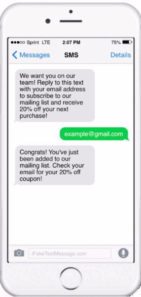 You can build your email list with the help of SMS marketing