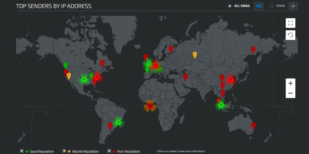 Most email traffic is spam so ISPs use tools like domain reputation