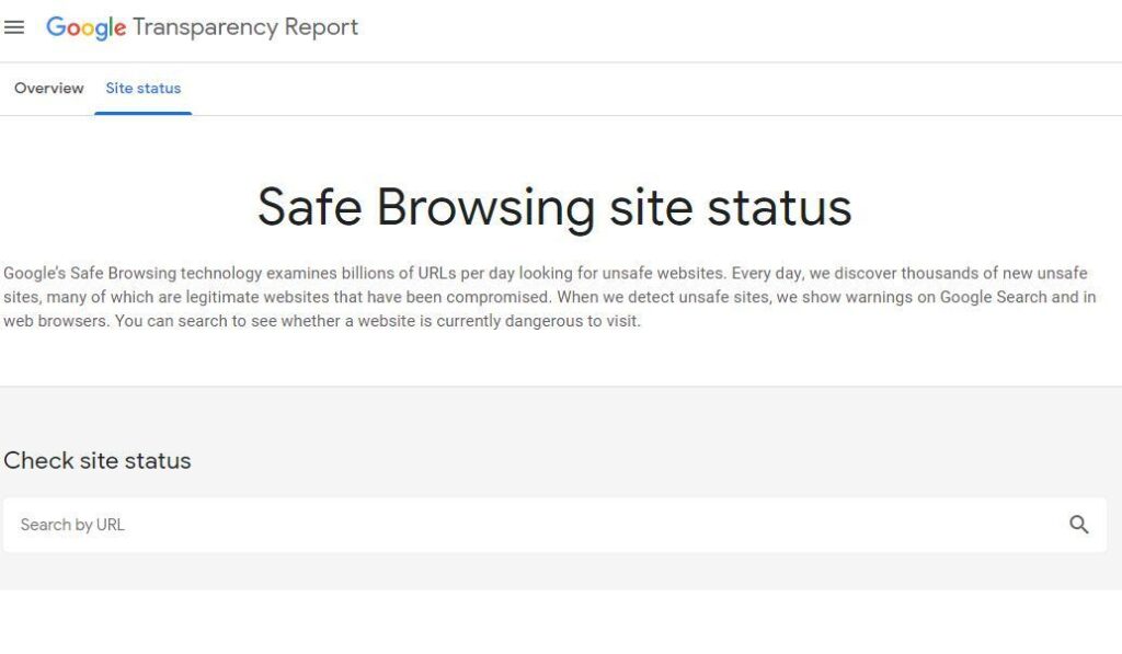 Check safe browsing to discover your domain's reputation