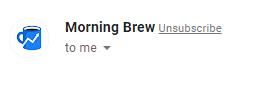 Morning Brew's icon in the inbox using BIMI