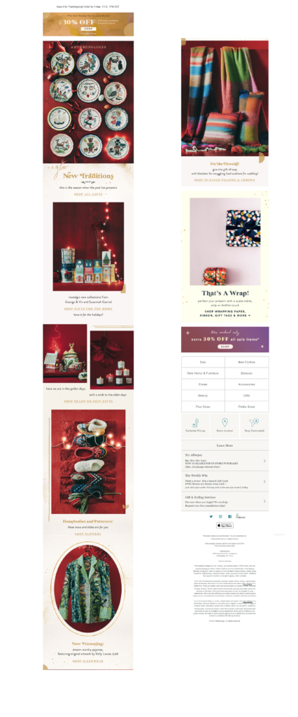 Holiday email promising shoppers prompt and on-time delivery