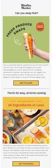 MisfitMarket's newsletter veg-swapping guide