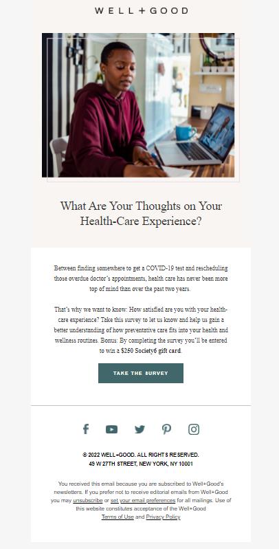 Wellness survey as a relationship marketing example