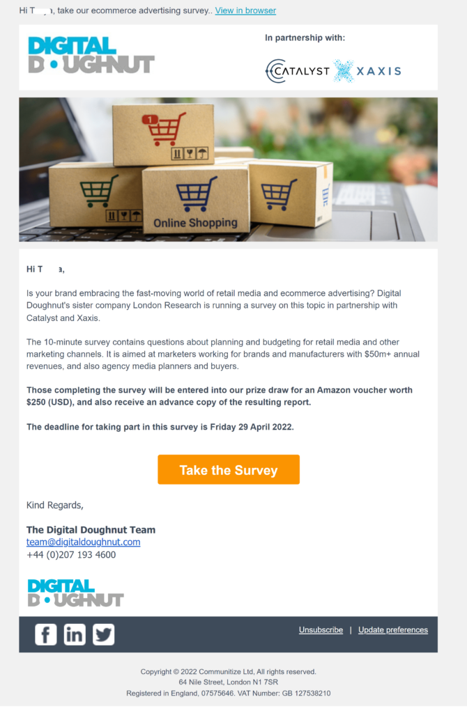 Personalized mass email by Digital Doughnut