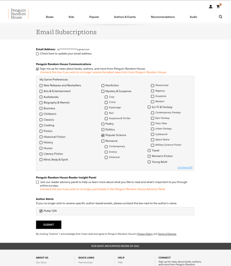 Preference Center Page. Examples Email Preference Center: How To, Examples, and Best Practices
