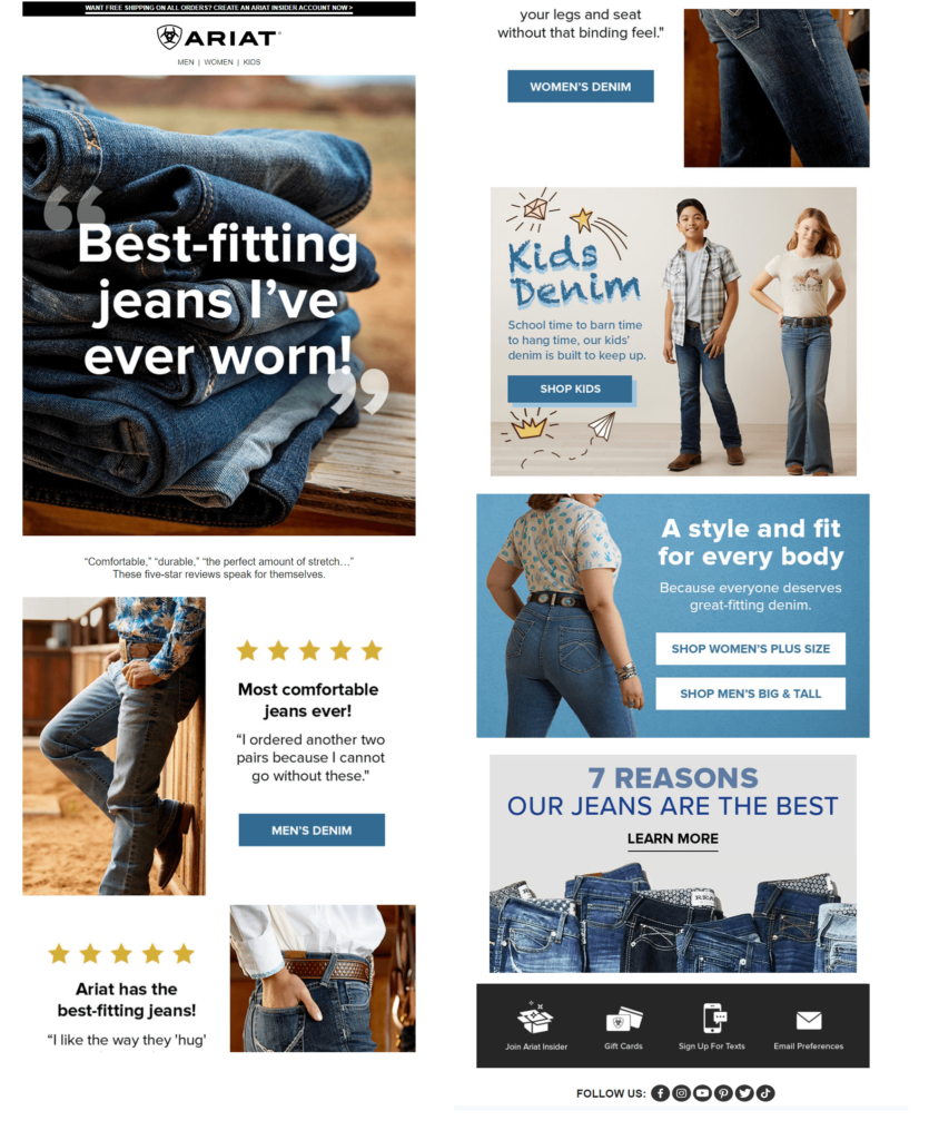 Ariat jeans for school email promo 2023